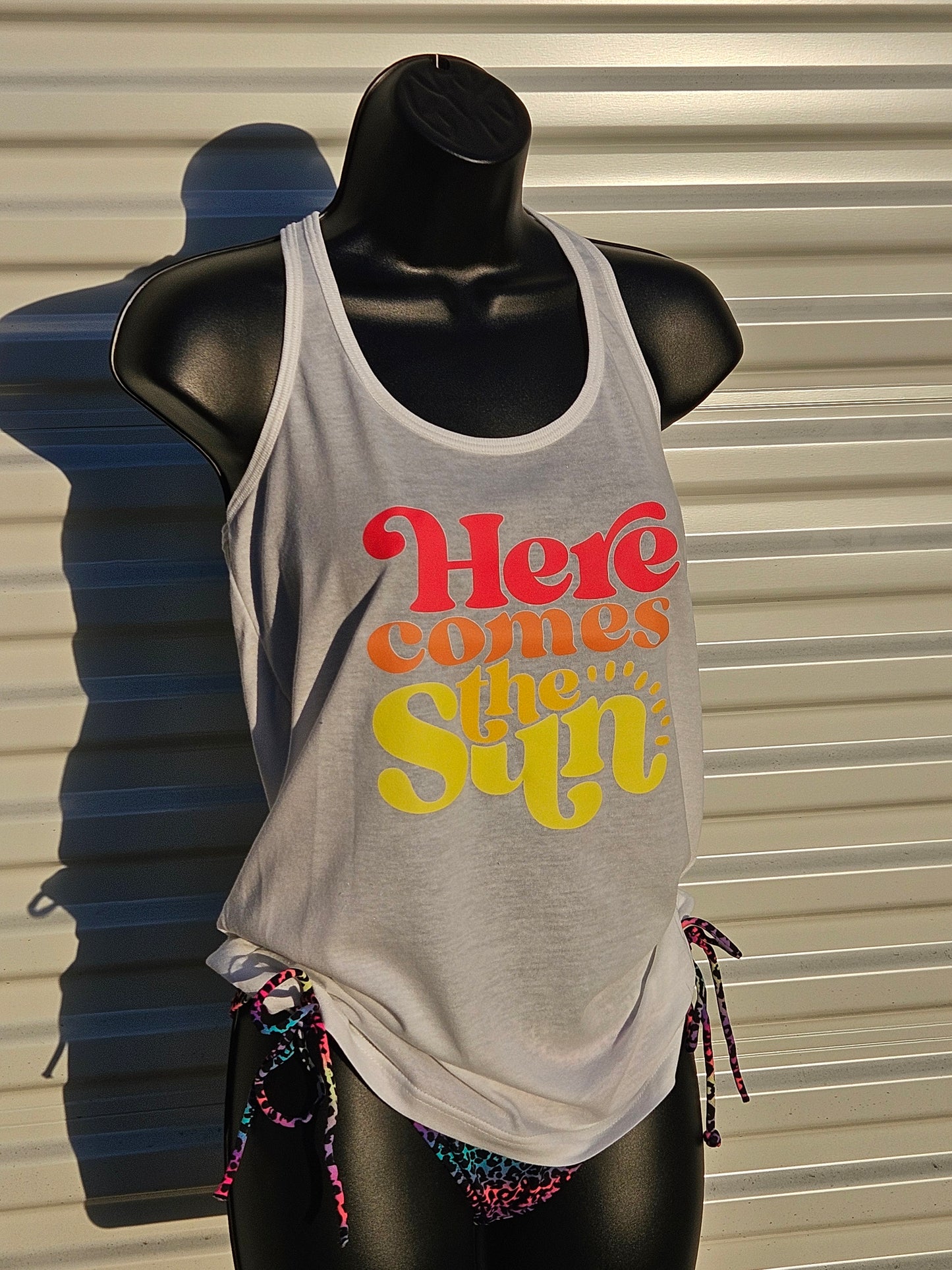 Ladies Here Comes The Sun Tank - White