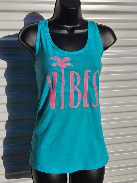 Ladies Island Vibes Tank - Tahiti Blue