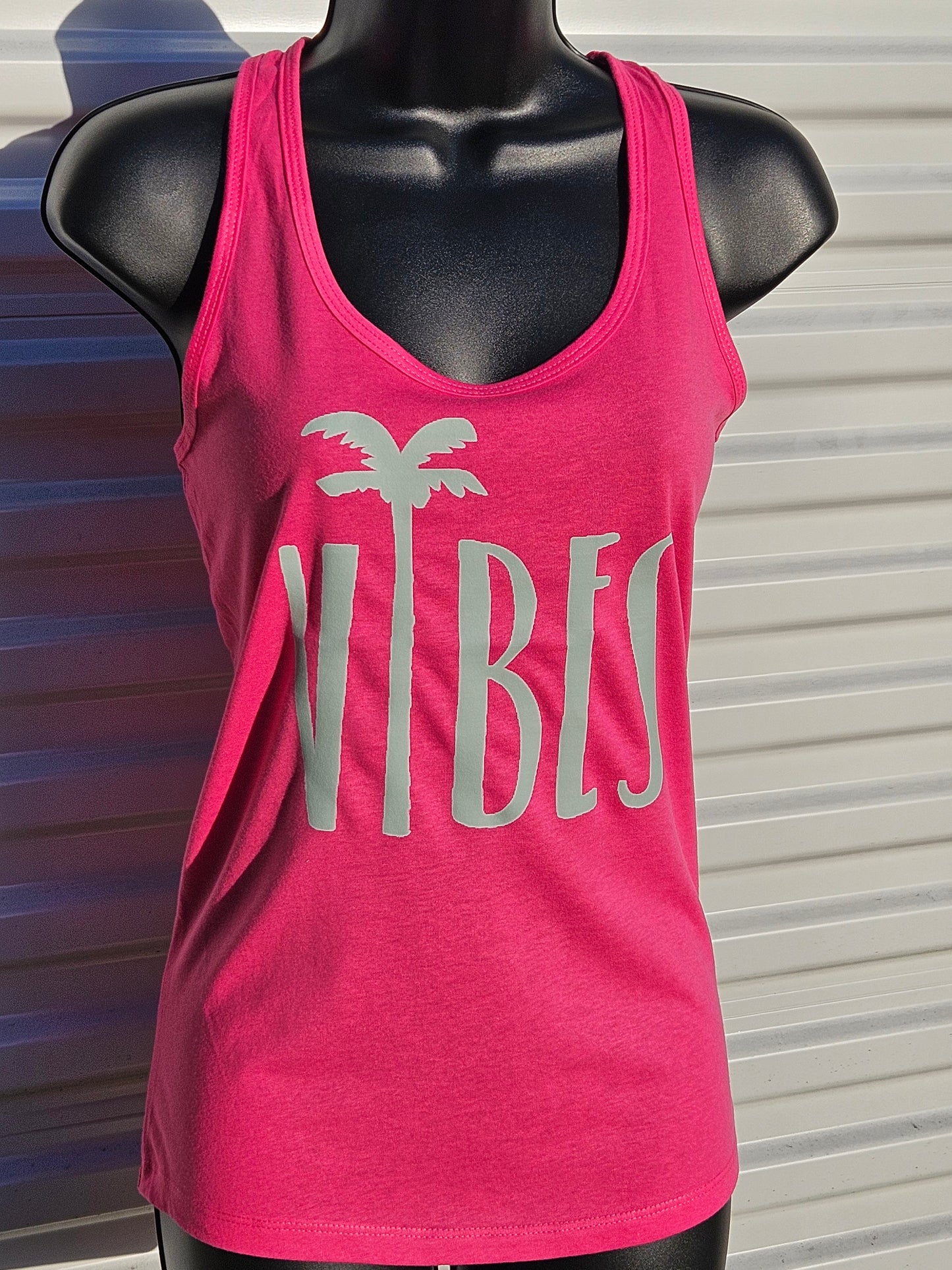 Ladies Island Vibes Tank - Raspberry