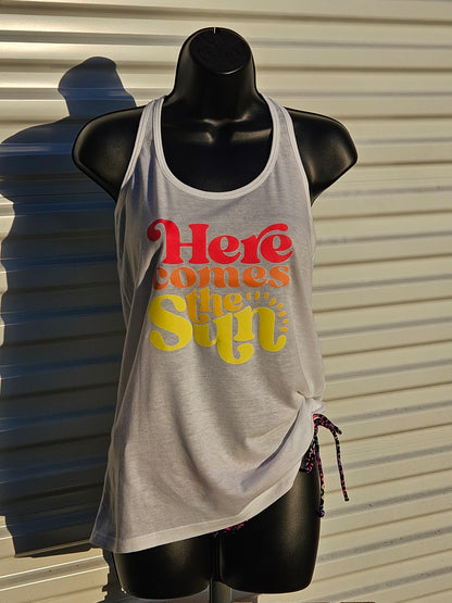 Ladies Here Comes The Sun Tank - White