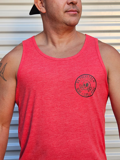 Unisex Surf Life Style Logo Tank Top - Heathered Red